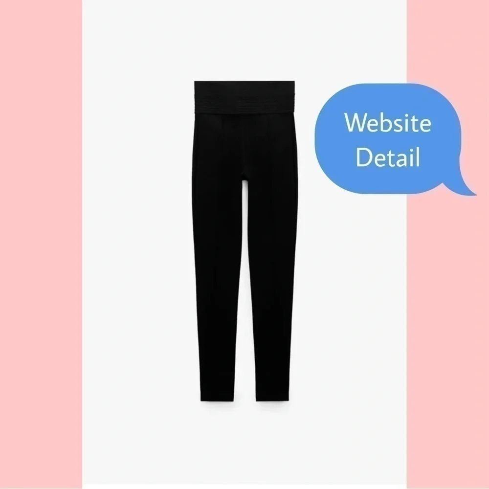 Zara Black Formal Leggings Wide Waistband Medium GUC - Picture 5 of 14